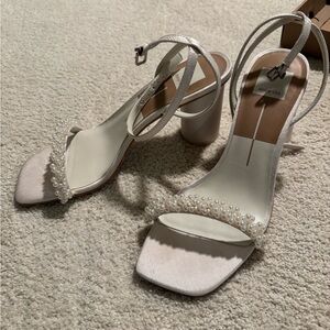 Dolce Vita Pearl-Adorned White/Cream Heels